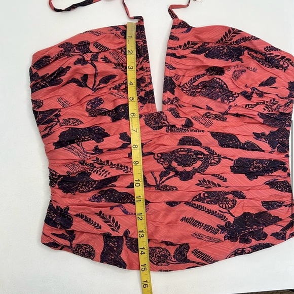 🩷 Anthropologie Ruched Toile Floral Print Halter Top 🩷 - Picture 6 of 12